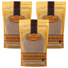 에코시드 라이트 머스코바도 비정제 사탕수수당, 1kg, 3개