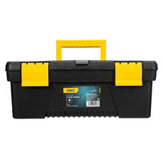 델리툴즈 휴대용 플라스틱 듀얼 스토리지 125mm 공구 보관 툴박스 블랙 옐로우 EDL432413, 1개