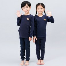 Kids Line 童款素色布貼標籤長袖居家衣褲套裝