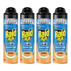 Raid 雷達 噴霧殺蟲劑 含柑橘精油, 500ml, 4罐