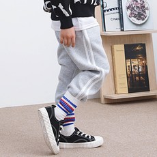 KIDSCODI 兒童刷毛雙線運動褲