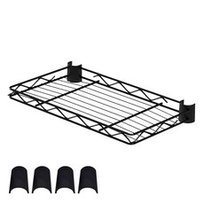 KI WISH 居家生活 側邊置物架 搭配深度35cm鐵架&1英吋鐵管, 黑色, 1組