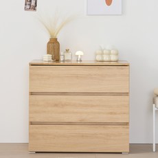 리디아 벨라 서랍장 방문설치, 우드, 3단