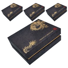 三層精裝拱辰丹5丸盒 龍紋, 4個