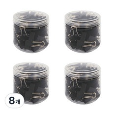 블루마토 블랙 더블클립 집게 DCS001, 15mm, 60개입, 8개