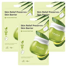 FRUDIA 美肌OK繃 酪梨舒緩修護面膜 含酪梨冷壓萃取/濟州綠茶/積雪草苷 無漂白無螢光劑親膚面膜材質 乾燥敏感肌膚, 1片, 3組