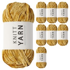 니뜨 허니 벨벳 뜨개실 100g, 8개, 3 머스터드