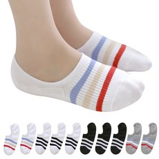 IZILEG 女款條紋隱形襪 白色 2雙+白色黑線條 3雙+黑色 3雙+灰色 2雙