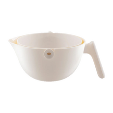 bebehome 北歐風單手旋轉瀝水籃 塑膠PP+ABS材質, 奶油白, 29 x 22 x 11 cm, 1個