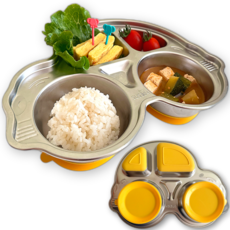 Darling Bebe幼兒用不鏽鋼汽車吸附式餐盤, 1個, 混色, 單品