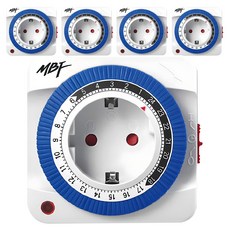 MYBESTFRIEND 24小時省電定時插座開關 1孔 MBF-TSW24A, 78cm, 混合顏色, 5個