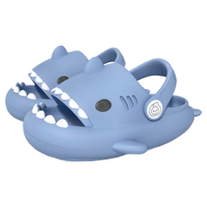 鯊魚兒童防滑厚底兩用洞洞涼拖鞋 EVA材質, 霧霾藍, 180mm