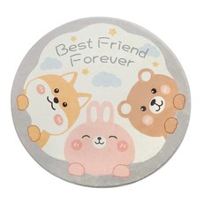 Arbor Home 仿羊絨圓形地毯 萌寶探頭 聚酯纖維材質