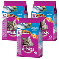 whiskas 偉嘉 成貓 乾飼料, 海洋魚類口味, 1.2kg, 3袋
