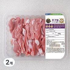 포크빌 한돈팩 등심덧살 구이용 (냉장), 500g, 2개