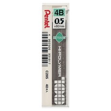 Pentel 飛龍文具 HI-POLYMER 自動鉛筆芯 4B 10管裝 10盒 1組, 0.5mm