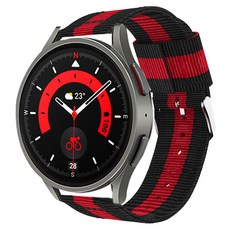 LuA lovel Galaxy Watch 相容 NATO 錶帶 運動錶帶, 黑色 + 紅色