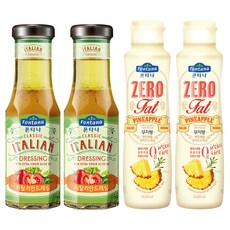 폰타나 이탈리안 드레싱 270g x 2p + 저당 저칼로리 무지방 파인애플 드레싱 230g x 2p 세트, 1세트