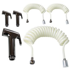 Shower Friend 彈簧水管 3m + 新款噴槍 3件組, 3套, 混合色 + 銀色