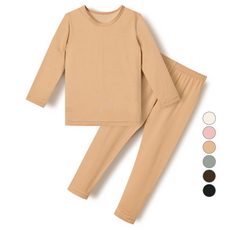 unifriend 兒童款Peach-Warm刷毛九分發熱上衣 + 下著套裝
