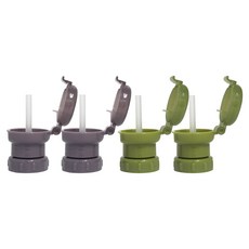 Bebelock Poner瓶裝飲料防嗆吸管蓋2入組, 2組, 吸管蓋 2入+吸管 2入