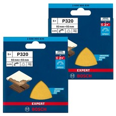 BOSCH 博世 台灣公司貨 超耐久金色三角形自黏砂紙 P320 5片, 2盒
