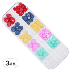 로나우디 고급대용량 네일 스톤 파츠 유리알 C 물방울 L02007, 3개, 혼합색상