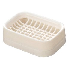 INOMATA 肥皂盒IV 3入組 雙層瀝水設計 保持肥皂乾爽 浴室收納必備, 網格, 1組