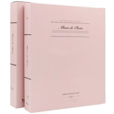 비팬시 소형 바인더 앨범 접착식흑지, 핑크, 75매