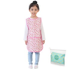 플리에 여아용 민소매 앞치마 + 지퍼백 세트 딸기