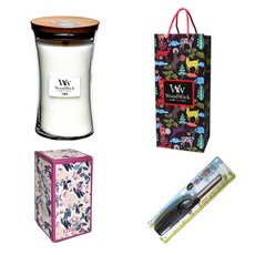 우드윅 라지자캔들 + 선물박스 + 쇼핑백 + 캔들라이터 랜덤 발송 선물세트, 린넨