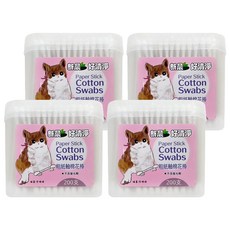 新晨 好清淨 粗軸紙軸棉花棒 200支 不含螢光劑, 4盒