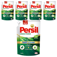 Persil 寶瀅 台灣公司貨 植純粹洗衣凝露補充包 6'S, 1.8L, 1入, 5袋