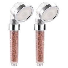 麥飯石三重濾芯增壓蓮蓬頭, 2個, 單色