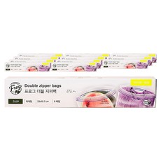 SINCERELY Frog 雙層夾鏈保鮮袋 特大尺寸 48入 冷藏及保存用, 12個, 8入, 特大(XL)或以上