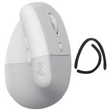 로지텍 LIFT VERTICAL 인체공학 무선 마우스 MR0094 + 마우스 피트 세트, 오프화이트