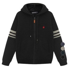 BEVERLY HILLS POLO CLUB 比佛利保羅 男士經典條紋刷毛拉鍊外套