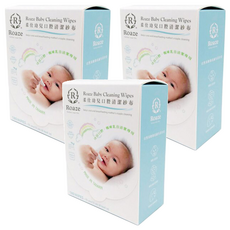 Roaze 柔仕 幼兒口腔清潔紗布 10cm x 10cm - 180片/盒, 醫療級水針布, 不含螢光劑、香精, 100g, 3盒