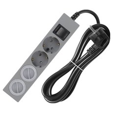 SWEET HOME 韓國製 過載斷電 節能 4孔延長線 + 安全蓋 2入組, 1.5m, 灰黑色, 1套