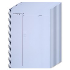 POPO FANCY 主頁面左分隔線彈簧筆記本, 10個, 藍色