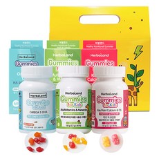 HerbaLand 維他命+鈣維他命D+Omega-3DHA軟糖禮盒組, 396g, 1組