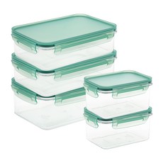 생활엔 클리어 차곡차곡 모듈러 밀폐용기 데일리 세트 민트, 1세트, 밀폐용기 5p