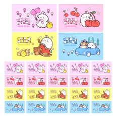 MOLANG 這本零用錢記賬本孩童現金本家庭賬本一套 4 件, 混色, 6套