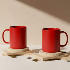 LIVING MATE Tritan 防摔馬克杯 480ml, 2個, 紅色