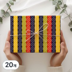 indi.k 彩條紋樣傳統包裝紙, 混合顏色, 20個