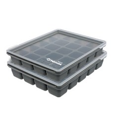 쁘띠누베 국내 제조 실리콘 멀티큐브 이유식 냉동용기 20구, 10ml, GRAY, 2개