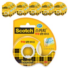 스카치 양면 테이프 디스펜서 136 12mm x 6.35m, 투명, 12개