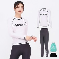 aquatica 女款防磨衣上衣 AQAWTS23004 + 高腰水上運動緊身褲 AQAWLE23003 + 彈性泳帽 + 透明袋組合