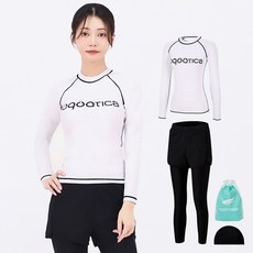 아쿠아티카 여성용 래쉬가드 상의 AQAWTS23004 + 워터레깅스 AQA-WL 세트