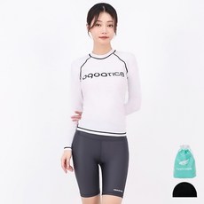 aquatica 女款防磨衣上衣 AQAWTS23004 + 半長水上緊身褲 AQAWLE23006 + 彈性泳帽 + 透明提袋組合